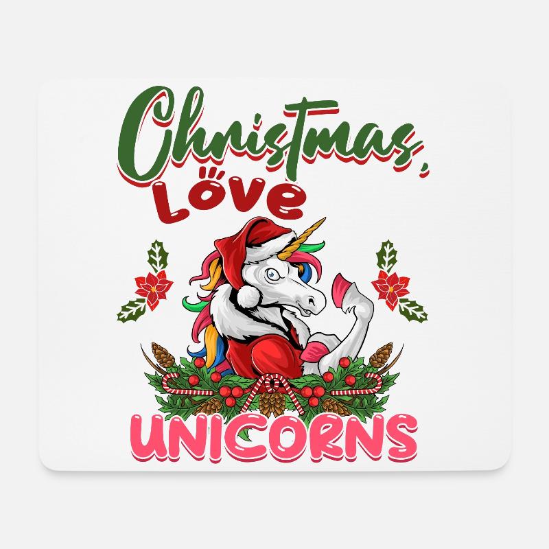 Einhorn Pferde Reitern Weihnachen Liebe Reiten - Mousepad (Querformat) - Weiß