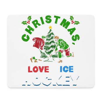 Weihnachten, Liebe und Eishockey Magie auf dem Eis - Mousepad (Querformat) - Weiß - Vorne