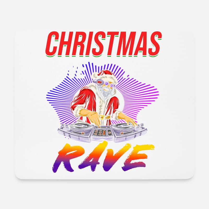 Christmas Disco, Rave, Techno, House, Goa, Party - Mouse Pad (horizontal) - white