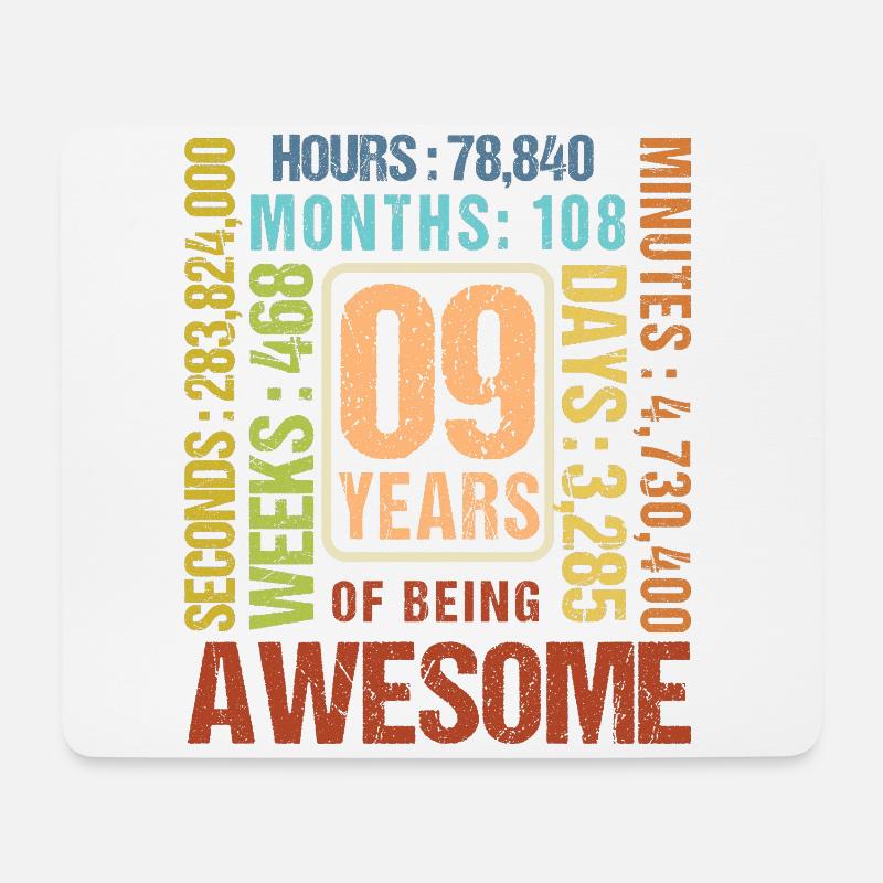 9 Jahre alt! Geburtstagsgeschenk für 9. Geburtstag - Mousepad (Querformat) - Weiß