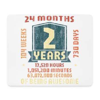 2 ans ! Cadeau d’anniversaire pour les 2 ans - Tapis de souris (format paysage) - blanc - Devant