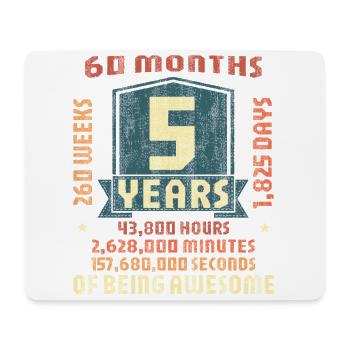 5 years old! Birthday gift for 5th birthday - Mouse Pad (horizontal) - white - Front