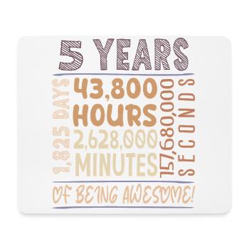5 years old! Birthday gift for 5th birthday - Mouse Pad (horizontal) - white - Front