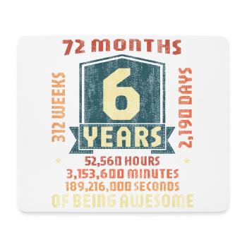 6 years old! Birthday gift for 6th birthday - Mouse Pad (horizontal) - white - Front