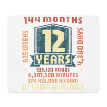 12 ans ! Cadeau d’anniversaire 12e anniversaire - Tapis de souris (format paysage) - blanc - Devant