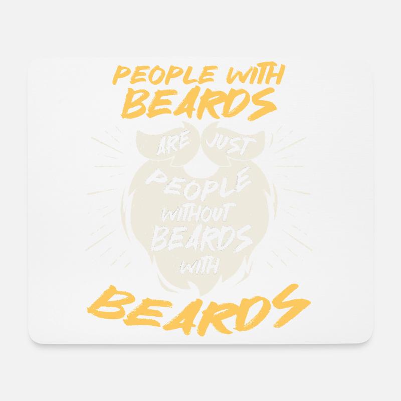 Des gens avec des barbes ! Citation de barbe de coiffeur drôle - Tapis de souris (format paysage) - blanc