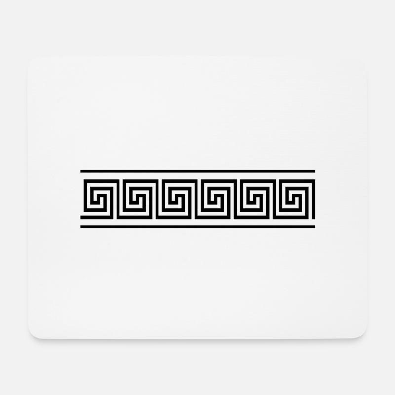 greek bordure black - Mousepad (Querformat) - Weiß
