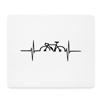 Radfahren Herzfrequenz Pulsation - Mousepad (Querformat) - Weiß - Vorne
