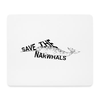Narwal (Zahnwal) - Mousepad (Querformat) - Weiß - Vorne