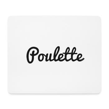 poulette - Idée cadeau original femme - Tapis de souris (format paysage) - blanc - Devant