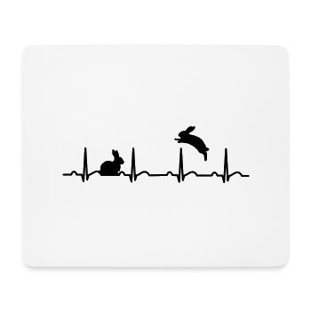 rabbit heartbeat gift - Mouse Pad (horizontal) - white - Front