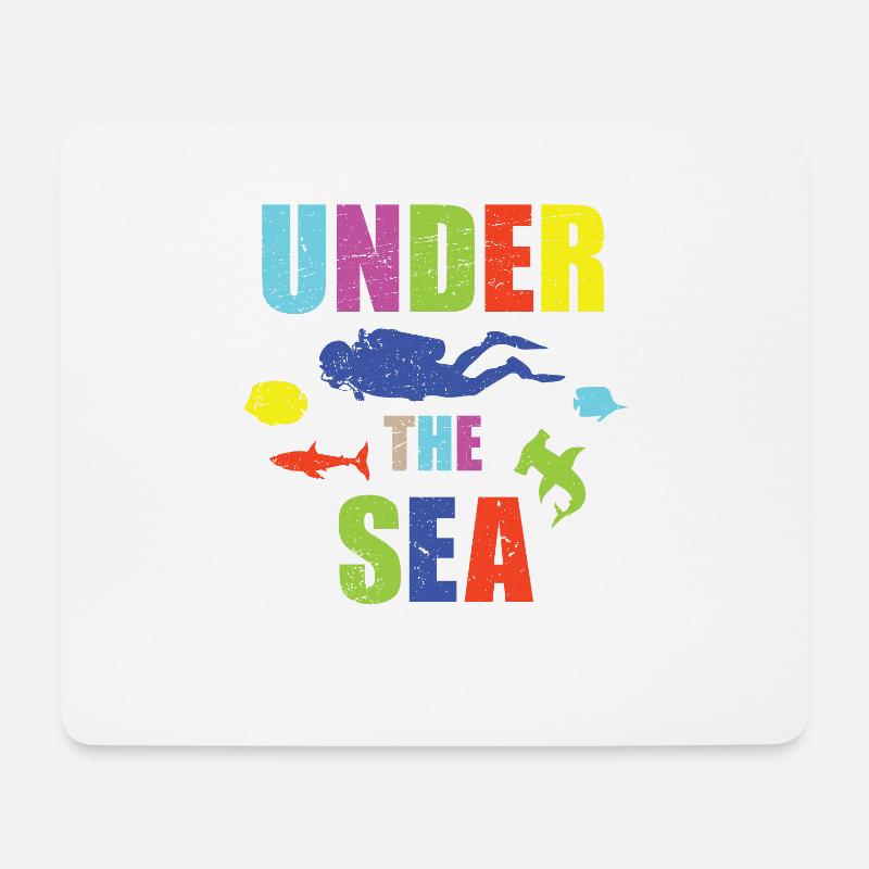 UNDER THE SEA DIVER SCUBA SUMMER DESIGN - Mouse Pad (horizontal) - white