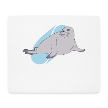 Artistic seal lineart - Mouse Pad (horizontal) - white - Front