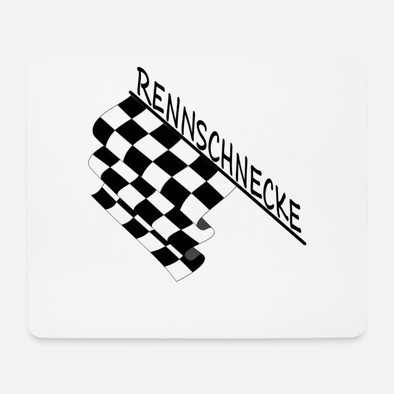 rennschnecke zielflagge schwarz - Mousepad (Querformat) - Weiß