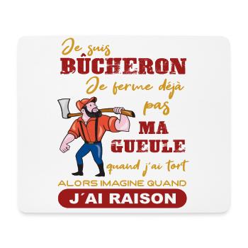 Je suis Bûcheron Forestier Homme solide Cadeau - Tapis de souris (format paysage) - blanc - Devant