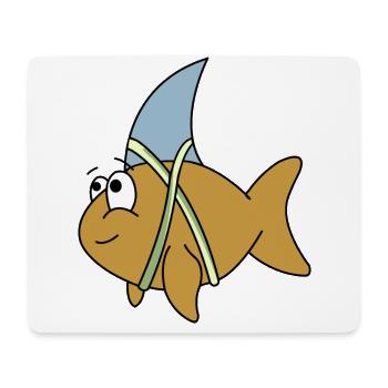 Fish with shark fin - Mouse Pad (horizontal) - white - Front