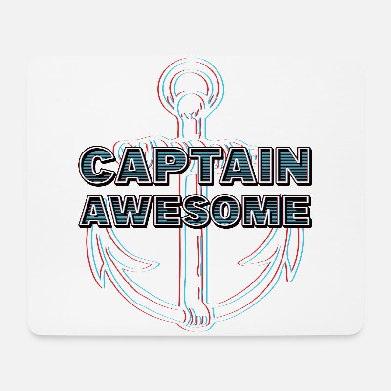 CAPTAIN AWESOME GLITCH - Mousepad (Querformat) - Weiß