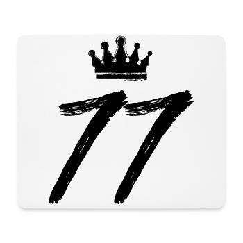77 Zahl Krone - Mousepad (Querformat) - Weiß - Vorne
