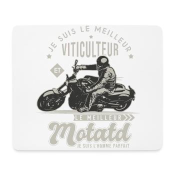 Motard le meilleur viticulteur cadeau vigneron - Tapis de souris (format paysage) - blanc - Devant