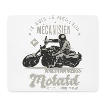 Motard le meilleur mécanisien cadeau cool - Tapis de souris (format paysage) - blanc - Devant