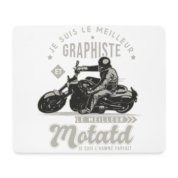 Motard le meilleur graphiqte cadeau cool - Tapis de souris (format paysage) - blanc - Devant