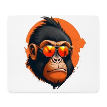 Cooler Affenkopf mit zornigem Blick - Mousepad (Querformat) - Weiß - Vorne