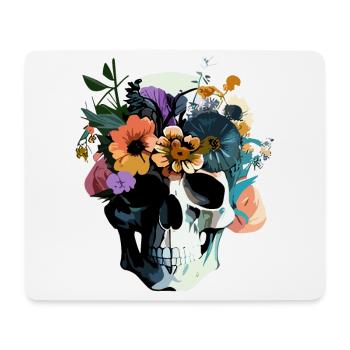 Human Skull & Flowers 38 - Mouse Pad (horizontal) - white - Front