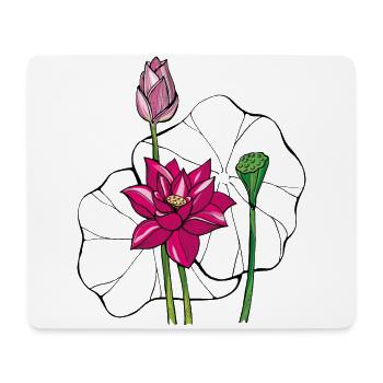 Nénuphar - Tapis de souris (format paysage) - blanc - Devant