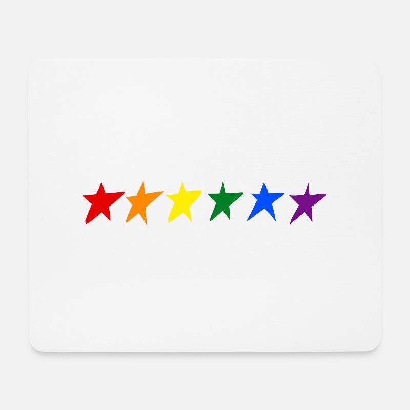 STERNE MIT LGTB-FARBEN - Mousepad (Querformat) - Weiß