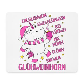 Glühweinhorn Einhorn Glühwein Sprüche Geschenk - Mousepad (Querformat) - Weiß - Vorne