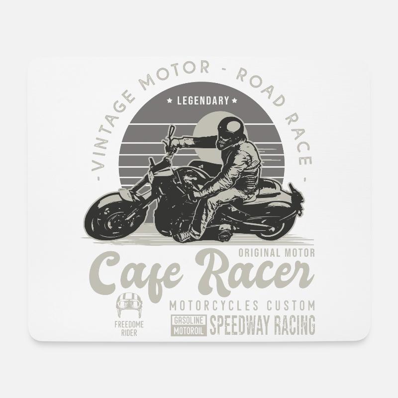 cafer racer motorrad vintage motorrad custom motorrad - Mousepad (Querformat) - Weiß