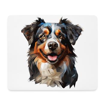 Berger australien dans un style polygonal bas - Tapis de souris (format paysage) - blanc - Devant