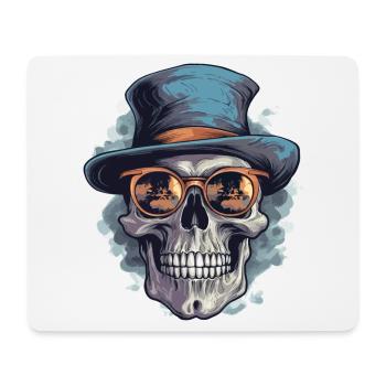 Skull Skull Lunettes de soleil Chapeau Cool - Tapis de souris (format paysage) - blanc - Devant