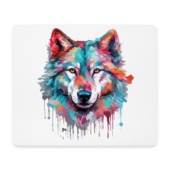 Loup loup tête prédateur forêt Nature sauvage Art - Tapis de souris (format paysage) - blanc - Devant