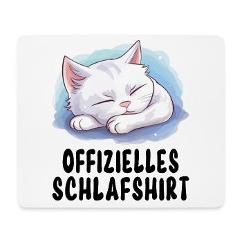 Offizielles Schlafshirt Katze Schlafanzug Süß Tier - Mousepad (Querformat) - Weiß - Vorne