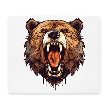Grizzly Bear Roaring Bear Head Nature Wilderness Forest - Mouse Pad (horizontal) - white - Front