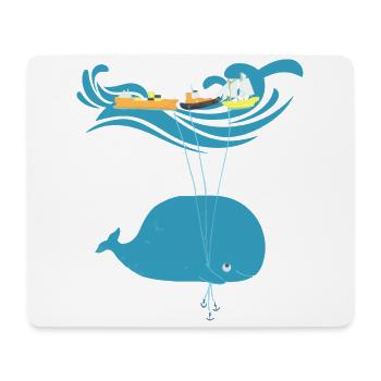 Funny Whale Balloon Sea Ship Kids Gift - Mouse Pad (horizontal) - white - Front