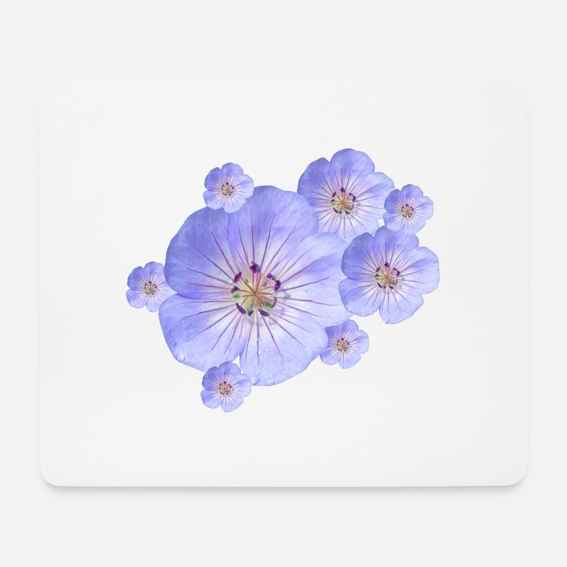 wundervolle blaue Blumen, Blüten, Natur, Garten - Mousepad (Querformat) - Weiß