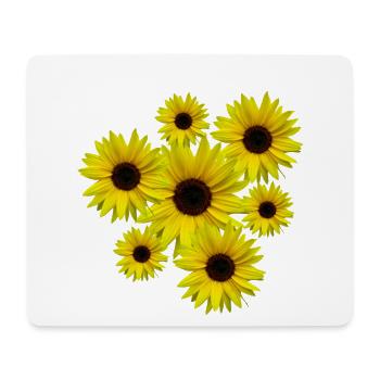 Sonnenblumenstrauß, Sonnenblumen, Blumen, Blüten - Mousepad (Querformat) - Weiß - Vorne