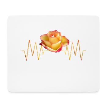 Rose, heartbeat, roses, flower, heart, frequency - Mouse Pad (horizontal) - white - Front