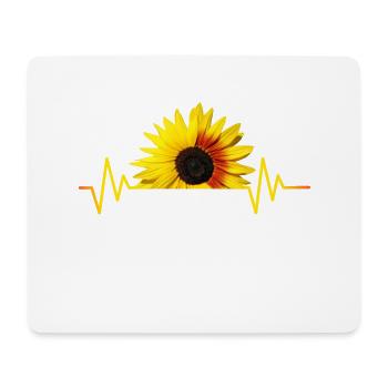Sonnenblumen, Sonnenblume, Herzschlag, Rhythmus - Mousepad (Querformat) - Weiß - Vorne