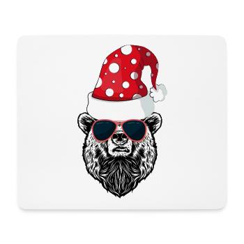 Cadeau de Santa Bear / Beary Christmas / Bear Noël - Tapis de souris (format paysage) - blanc - Devant