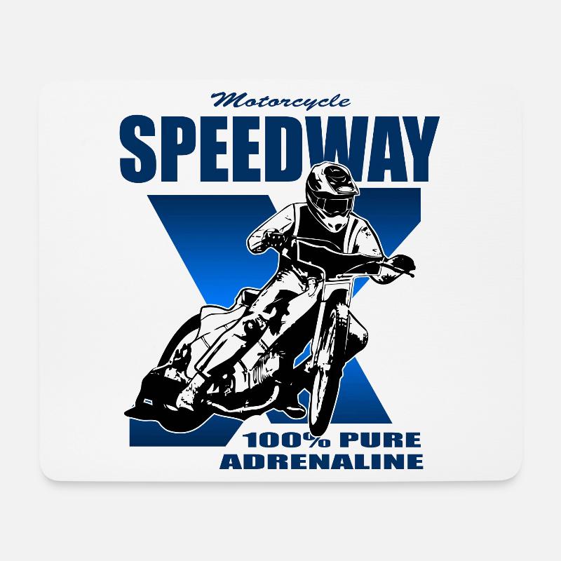 Speedway - Motorcycle Speedway - Mouse Pad (horizontal) - white