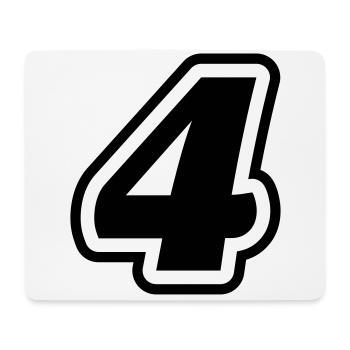 4 number symbol - Mouse Pad (horizontal) - white - Front
