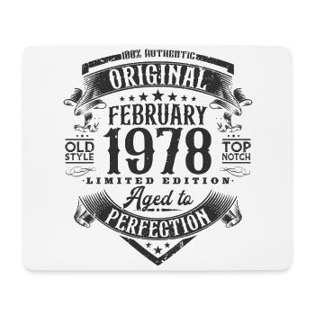 Februar 1978 Jahrgang Geburtstag Retro Geschenk - Mousepad (Querformat) - Weiß - Vorne