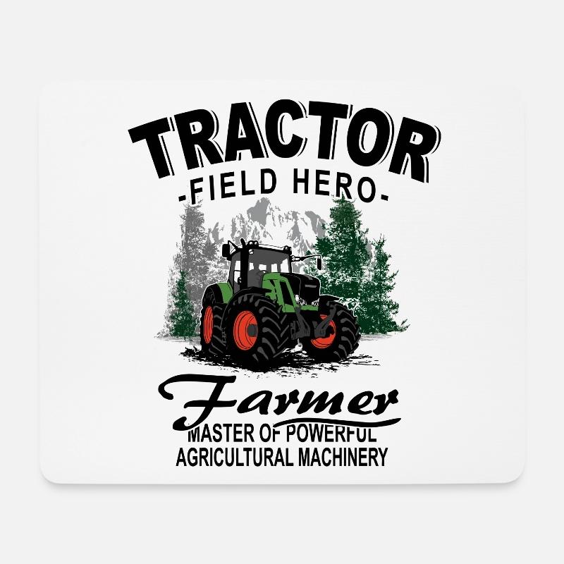 Traktor - Schlepper - Landwirt - Bauer - Mousepad (Querformat) - Weiß