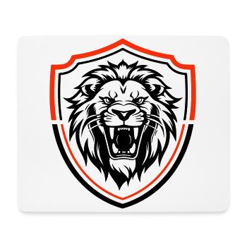 Armoiries du symbole de tête d’animal de lion - Tapis de souris (format paysage) - blanc - Devant