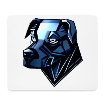 Chien Doberman - Polygones Bleus - Tapis de souris (format paysage) - blanc - Devant