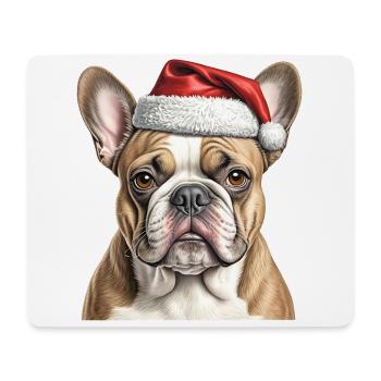 Bouledogue de Noël - Tapis de souris (format paysage) - blanc - Devant