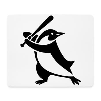Pinguin Baseball Spieler Silhouette minimalistisch - Mousepad (Querformat) - Weiß - Vorne